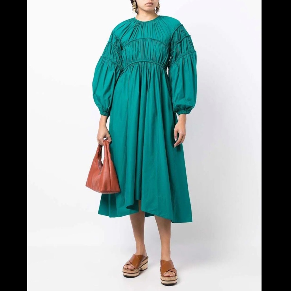 ULLA JOHNSON Viviana Midi Dress in Verdigris Sz 4
